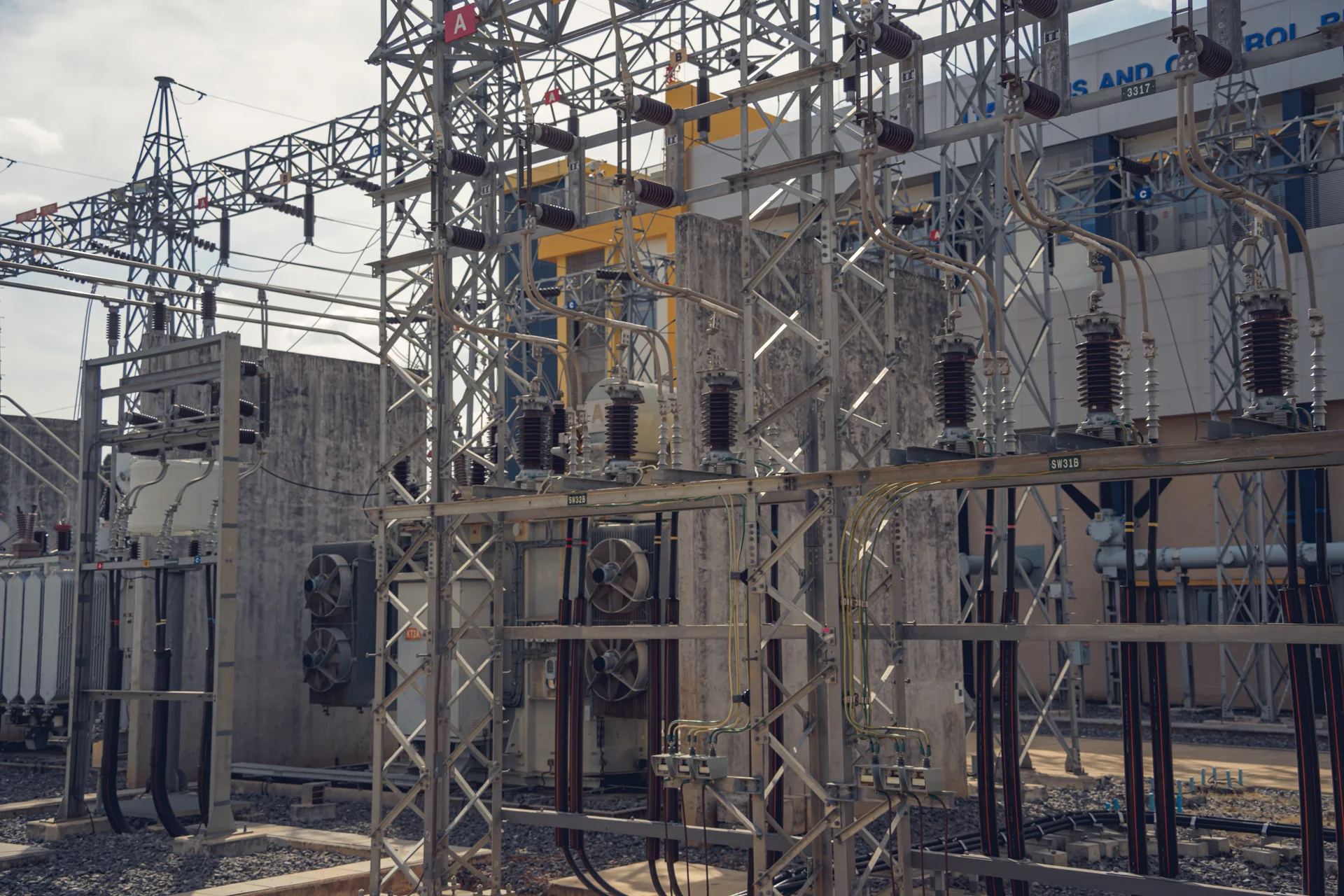 High-voltage substation infrastructure